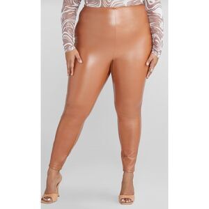 FTF Coated Ponte High Rise Skinny Leg Knit Leggings